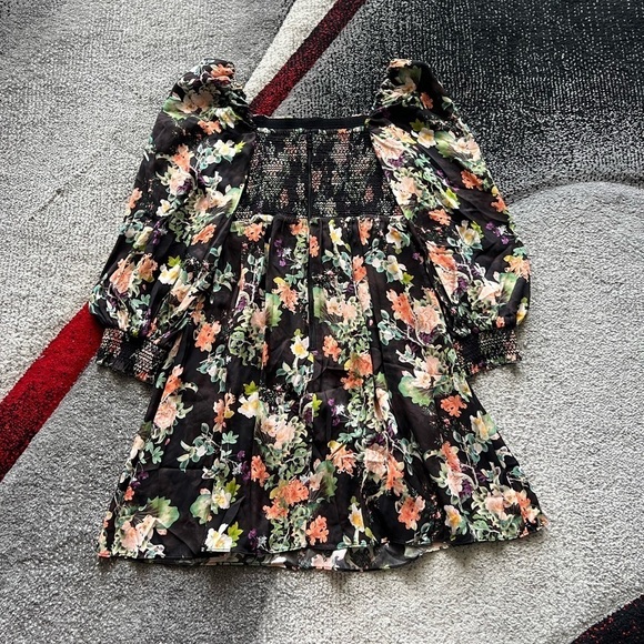 Alice + Olivia Cooper Floral Romance Black Mini Dress - Picture 7 of 7